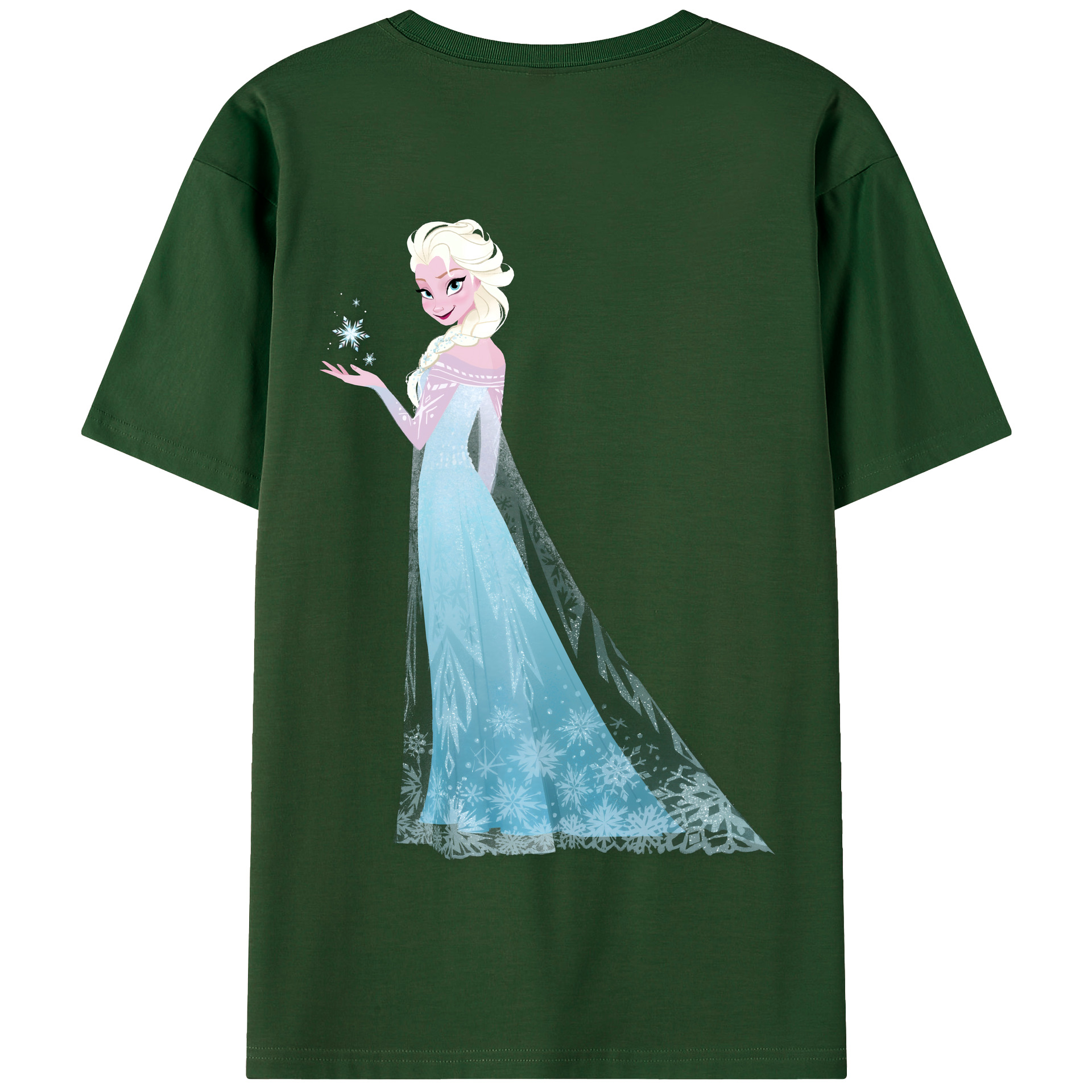 （画像用） アナと雪の女王 アンナ エルサ Frozen Anna Elsa 綿100％半袖Tシャツ（背面プリント）